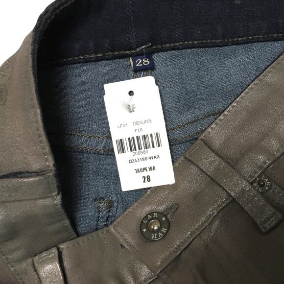 Carmar Jeans High Rise Skinny Stretch‎ Coated Wax Casual Pants Women's 28 NEW - Picture 2 of 14